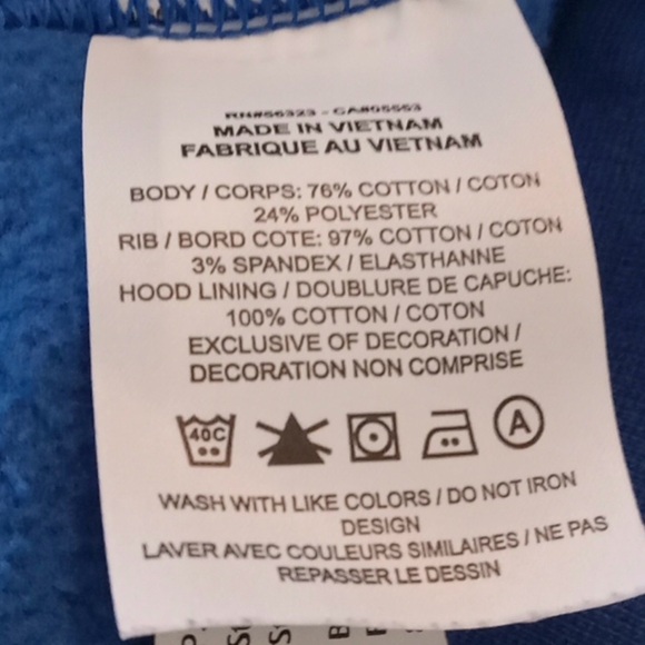 Boy's Club Blue Fleece Hoody From Misawa Japan Youth Size L - Picture 7 of 8